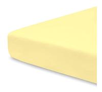 Pizuna Travel Cot Fitted Sheet 60 x 120 cm Yellow 400 Thread Count | Mellow 100% Long Staple Cotton Fitted Bed Sheet Soft Sateen Weave 15 Cm Deep Pocket