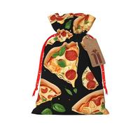 Pizza 3d Print Drawstring Bags Burlap Gifts Bag With Drawstring Gift Bags For Wedding/Party/Festival/Storage