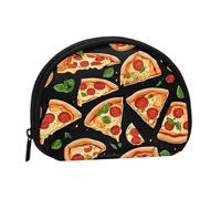 Pizza 3D Print Portable Mini Storage Bag Shell Shaped Wallet Small Coin Wallet Shell Storage Bag