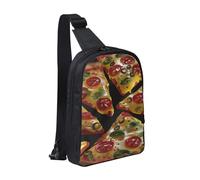 Pizza 3D Printed Chest Bag Sling Bag for Men Women, Waterproof Crossbody Backpack Men Bag for Runner Workout Hiking Cycling Travel