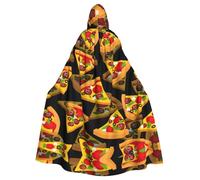 Pizza 3d Printing 57.8 Inches Length Adult Vampire Hooded Cloak,Hooded Cloak For Halloween Role Playing With Tie