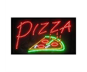 = Pizza = 54cm x 31cm x 2cm The Original SSS® Flashing Bright LED Sign Hanging NEON Animated Thin Indoor Shop Display