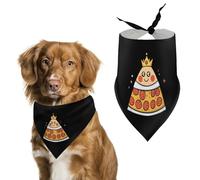 Pizza And The King Dog Bandanas Puppy Triangle Kerchief Cat Scarfs Washable Bibs Pet Gifts