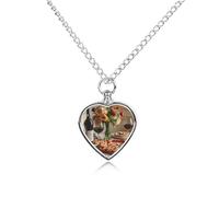 Pizza And Wine Dinner Urn Necklace for Ashes Pet Dog Cat Cremation Jewellery Alloy Memorial Keepsake Pendant