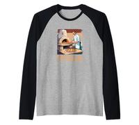 Pizza Baker on the Stone Oven Pizza Baker Raglan Baseball Tee