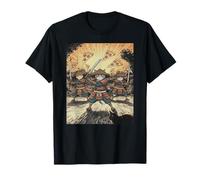 Pizza Battle Cat Graphic Funny Neko Warrior Anime Samurai T-Shirt