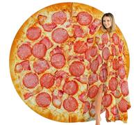 Pizza Blanket Adult, Pepperoni Pizza Flannel Fleece Throw Blanket for Couch, Bed, Fun Food Themed Gift for Adults and Kids 180CM