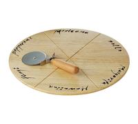 Pizza Board Set with Cutter, Durable 33cm Round Serving Board with Stainless Steel Pizza Cutter Premier Housewares Natural One Size