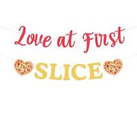 Pizza Bridal Shower Party Decorations Red Yellow Love At First Slice Banner Pizza Slice Hanging Decor Italian Food Bachelorette Party Decor Fast Food Cooking Engagement Wedding Birthday Party Supplies