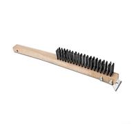 Pizza Brush with Long Handle| Removable Head for Easy Cleaning| Hard-Wearing Basting Tool for Pizza Bread Pastries| Rubber Wood Handle| Silver| 35.5cm