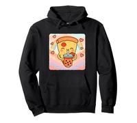 Pizza Bubble Tea Lover Cute Anime Kawaii Rainbow Pullover Hoodie