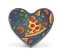 Pizza Button Pin Design Your Own Personalized Pin Cute Button Badge Exquisite Heart Badge Fashion Brooch Metal Decorative Lapel Pins for Hat Clothes Backpack