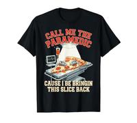 Pizza Call Me The Paramedic Cause I Be Bringin This Slice Value Graphic T-Shirt, Men, Black, S