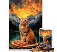 Pizza Cat Teton Trek Jigsaw Puzzle for Teenagers 1000 Pieces Boost Recall Tension Relief Tight Edge Fine Art Piece (38x26cm)