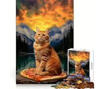 Pizza Cat Teton Trek Jigsaw Puzzle for Teenagers 1000 Pieces Mind Skill Toy Gentle Leisure Design Assembly Premium Gift (50x75cm)