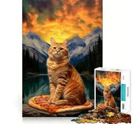 Pizza Cat Teton Trek Jigsaw Puzzle for Teenagers 1000 Pieces Mind Skill Toy Gentle Leisure Design Assembly Premium Gift (50x75cm)