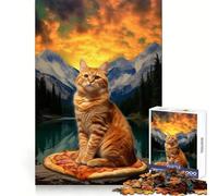 Pizza Cat Teton Trek Teenagers 1000 Piece Jigsaw Puzzle Logic Boost Toy Indoor Fun Premium Edge Memorable Gift (38x52cm)