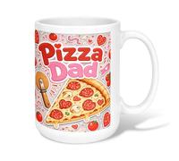 Pizza Ceramic Coffee Mug, Fun Playful Tomatoes Heart None Red Novelty Hot Chocolate Mug with Handle Ideal for Friends Family Co-Worker Lovers Eldership Senior 15 Oz