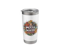 Pizza Chef Dough and Flavor Kitchen Graphic Stainless Steel Insulated Tumbler