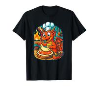 Pizza Chef Dragon Cooking in Fiery Kitchen, Fun Art T-Shirt