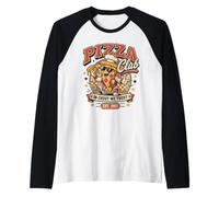 Pizza Club in Crust We Trust Retro Pizza Mascot Gifting Raglan Baseball Tee