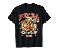 Pizza Club in Crust We Trust Retro Pizza Mascot Gifting T-Shirt