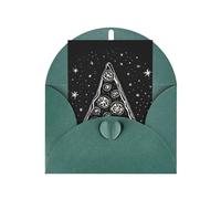 Pizza Constellation Print Blank Greeting Cards, Love Buttons, Pearl Paper Envelopes Suitable For Various Occasions - Anniversary Cards, Thank You Cards, Holiday Cards, Wedding Cards, Congratulations.