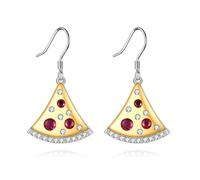 Pizza Dangle Earring S925 Sterling Silver Funny Food Earrings Jewellry Gift for Women Girls (pizza)
