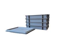 Pizza Dough Ball Proving Trays and Lids - Bread Leavening - Fits in Most Standard Fridges - Stackable (4 Trays and 2 Lids)
