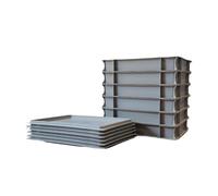 Pizza Dough Ball Proving Trays and Lids - Bread Leavening - Fits in Most Standard Fridges - Stackable (6 Trays and 6 Lids)