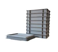 Pizza Dough Ball Proving Trays and Lids - Bread Leavening - Fits in Most Standard Fridges - Stackable (8 Trays and 4 Lids)