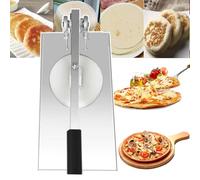 ANGDI Pizza Dough Press Machine, 16/18/20/24cm Stainless-Steel Household Pizza Press, Manual Presser for Chapati Sheet and Tortilla, Household Kitchen Tool for Pastry Making(24cm)