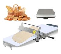 Pizza Dough Press Machine, Manual Foldable Dough Sheeter with Adjustable Thickness 0.5-27mm, Stainless Steel Pastry Roller, For Home Kitchen, Pizza, Croissan A300