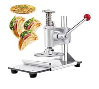 Pizza Dough Press Machine - Manual Stainless Steel Adjustable Thickness Tortilla Pastry Press for Home or Commercial Use
