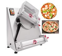Pizza Dough Roller Sheeter, 3-15" Automatic Commercial Pizzas Dough Roller Machine,370W Stainless Steel Two-Stage Roller Design Pizza Doughs Press,Adjustable Thickness,for Bread Maker Equipment