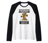 Pizza Dude Wanted Armed and Dangerous Men, Women Funny Raglan Baseball Tee
