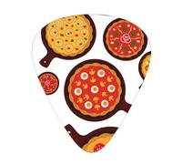 Pizza Food 12-Pack Guitar Picks Set â€“ Unique Single-Sided Printed Picks With Abs Material For Acoustic, Electric Guitars & Ukuleles