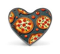 Pizza Food Button Pin Design Your Own Personalized Pin Cute Button Badge Exquisite Heart Badge Fashion Brooch Metal Decorative Lapel Pins for Hat Clothes Backpack