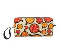 Pizza Food Print Foam Padded Cosmetic Case Simple Organizer Pouch Lightweight Travel Bag for Space Saving