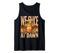 Pizza Frog We Slice At Dawn Food Humor Tank Top