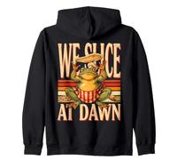 Pizza Frog We Slice At Dawn Food Humor Zip Hoodie