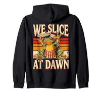 Pizza Frog We Slice At Dawn Food Humor Zip Hoodie