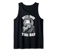 Pizza Good Fire Bad Funny Frankenstein Halloween Slice Chef Tank Top