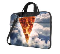Pizza in the sky Patterned 14 inch portable laptop bag with shoulder strap, can be worn as a crossbody bag
