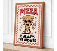 Pizza is Always the Answer Canvas Wall Art Print 30x20 Inch