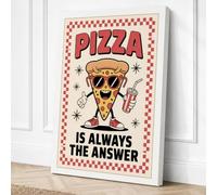 Pizza is Always the Answer Canvas Wall Art Print 30x20 Inch