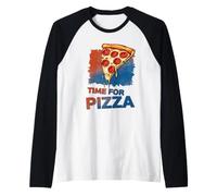 Pizza is Calling Pepperoni Cheese Graphic Raglan Baseball Tee