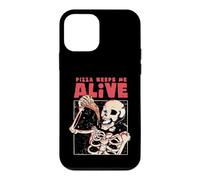 Pizza Keeps Me Alive Funny Foodie Skeleton Retro EduEly Case for iPhone 12 mini