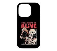 Pizza Keeps Me Alive Funny Foodie Skeleton Retro EduEly Case for iPhone 14 Pro