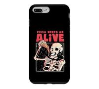 Pizza Keeps Me Alive Funny Foodie Skeleton Retro EduEly Case for iPhone 7 Plus/8 Plus